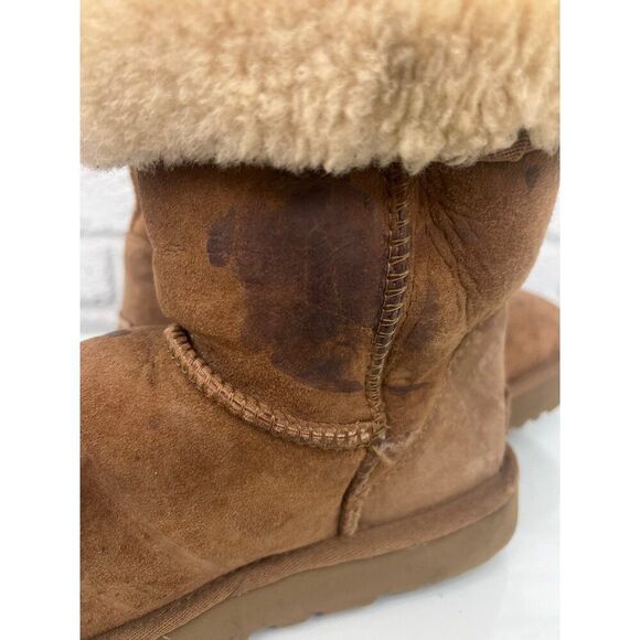 Ugg Women Brown / Tan Shearling Lined Boots Size 7 - Picture 7 of 9